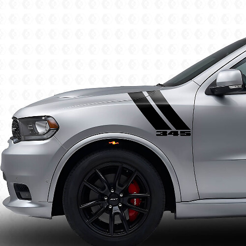 345 Dual Stripes Front Fender Vinyl Decal Kit for Dodge Durango 2011+_1