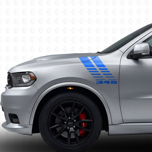345 Strobe Stripes Front Fender Vinyl Decal Kit for Dodge Durango 2011+_2