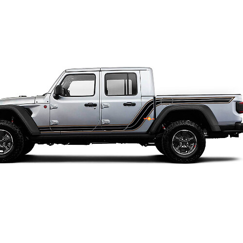 Twin Outline Side Stripes Vinyl Decal Kit for Jeep Gladiator_1