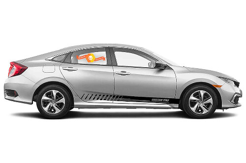 Custom Racing Side Stripes Vinyl Decal Kit for Honda Civic_1