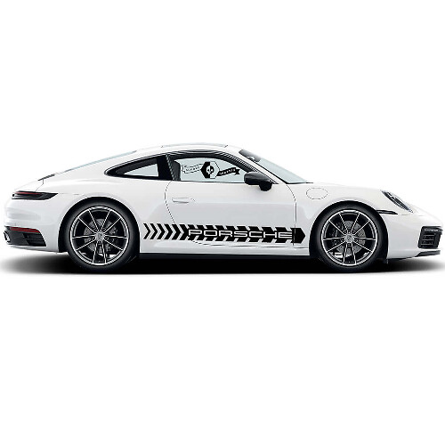 Porsche Lettering Side Stripes Vinyl Decal Kit for Porsche Carrera 911 
