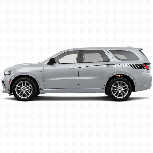 Tapering Strobe Style Rear Side Stripes Vinyl Decal Set for Dodge Durango 2011+