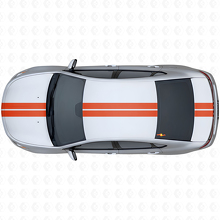 Double Center Outline Stripes Upper Side Vinyl Decal Kit for Dodge Dart 2013+_4