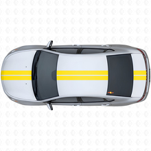 Double Center Outline Stripes Upper Side Vinyl Decal Kit for Dodge Dart 2013+_5