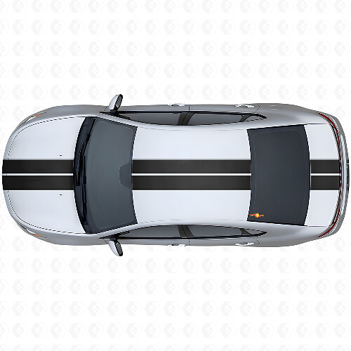 Twin Outline Stripes Front Upper Rear Vinyl Decal Kit for Dodge Dart 2013+