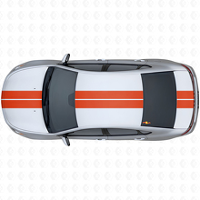 Twin Outline Stripes Front Upper Rear Vinyl Decal Kit for Dodge Dart 2013+_4