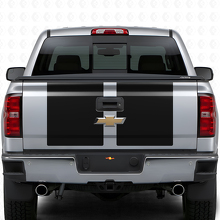 Dual Wide Stripes Hood & Tailgate Vinyl Decal Kit for Chevrolet Silverado 2014-15_2