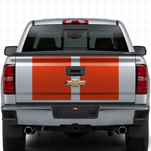 Dual Wide Stripes Hood & Tailgate Vinyl Decal Kit for Chevrolet Silverado 2014-15_8