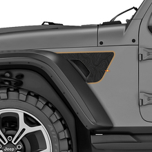 Topographic Map Fender Vent Vinyl Decal Kit for Jeep Wrangler Rubicon_3
