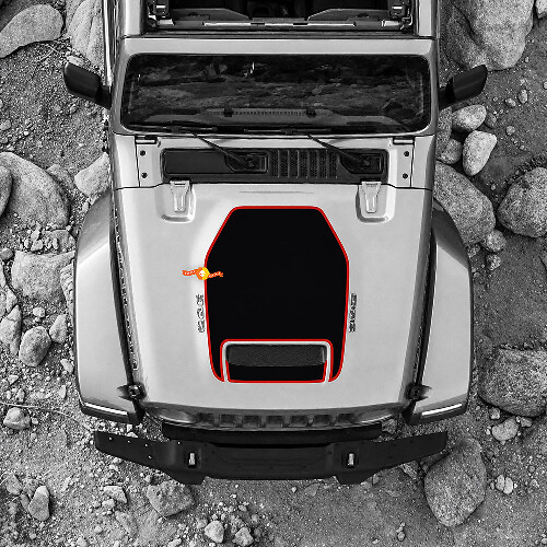 Blackout Contour Hood Vent Vinyl Decal for Jeep Wrangler
