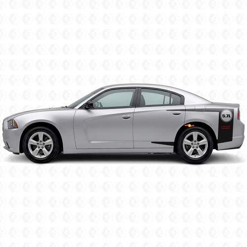 5.7L Tail Band Stripes Bedside Vinyl Decal Sticker for Dodge Charger 2011-2014