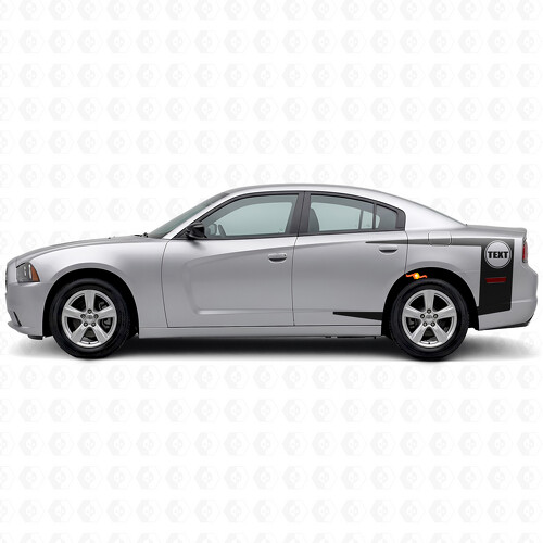 Stripes with Custom Text Bedside Vinyl Decal Sticker for Dodge Charger 2011-2014_1