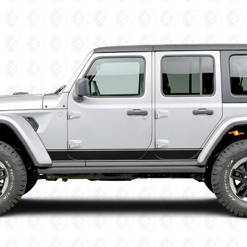 Outline Stripes Side Vinyl Decal Sticker for Jeep Wrangler 2018-2027_1