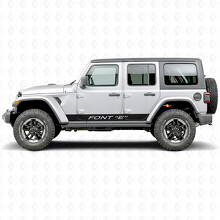 Custom Text Straight Stripes Side Vinyl Decal Sticker for Jeep Wrangler 2018-2027_2