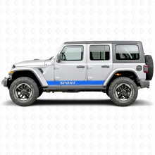 Sport Lettering Outline Stripes Side Vinyl Decal Sticker for Jeep Wrangler 2018-2027_3