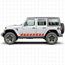 Block Style Stripes Side Vinyl Decal Sticker for Jeep Wrangler 2018-2027_5