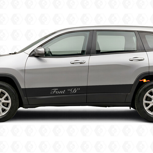 Custom Straight Stripes Side Vinyl Decal Sticker for Jeep Cherokee 2014-2023