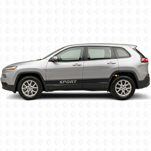 Sport Lettering Outline Stripes Side Vinyl Decal Sticker for Jeep Cherokee 2014-2023_2