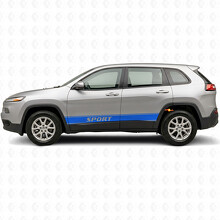 Sport Lettering Outline Stripes Side Vinyl Decal Sticker for Jeep Cherokee 2014-2023_3
