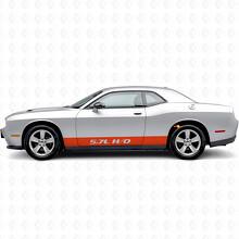 5.7L H/O Straight Stripes Rocker Panel Vinyl Decal Sticker for Dodge Challenger_5