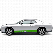 6.1L H/O Straight Stripes Rocker Panel Vinyl Decal Sticker for Dodge Challenger_3