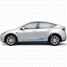 Fully Charged in Electro Style Side Door Vinyl Decal Sticker for Tesla Model Y_2