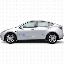 Kyiv Coordinates & Route Line Side Door Vinyl Decal Sticker for Tesla Model Y_2