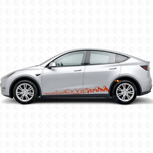 Drive Quietly Go Far Mountains Style Side Vinyl Decal Sticker for Tesla Model Y_2