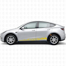 Drive Quietly Go Far Mountains Style Side Vinyl Decal Sticker for Tesla Model Y_5