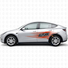 "Future" Lettering Electro-style Side Vinyl Decal Sticker for Tesla Model Y_4