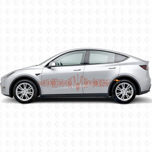 Ukrainian Ornament in Techno Style Side Vinyl Decal Sticker for Tesla Model Y_4