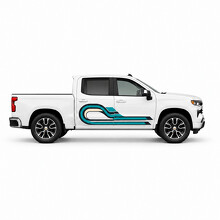 Tidal Circuit Geometric Loop Side Door Vinyl Decal Sticker for Chevrolet Silverado T1XX 2018-2026_2