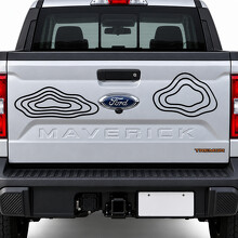 Contour Islands Topographic Tailgate Vinyl Decal Sticker for Ford Maverick 2023_2