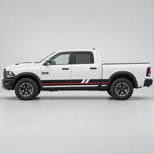 Diagonal Slots Side Vinyl Decal Sticker for RAM 1500 Rebel 2016_1