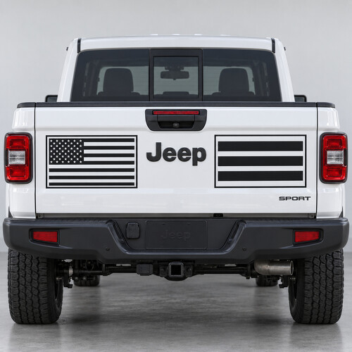 Framed Flag Tailgate Vinyl Decal Sticker for Jeep Gladiator 2023_1
