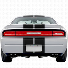 Dual Outline Stripes & Custom Text Full Kit Vinyl Decal Sticker for Dodge Challenger 2008-2014_3