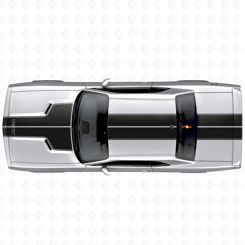Dual Custom Outline Stripes Hood Roof Trunk Vinyl Decal Sticker for Dodge Challenger 2008-2014