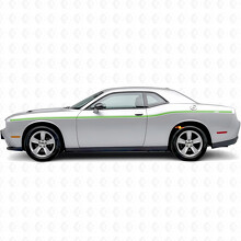 Custom Twin Varying Widths Stripes Side Vinyl Decal Sticker for Dodge Challenger_3