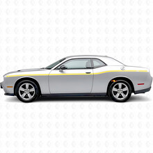 Custom Twin Varying Widths Stripes Side Vinyl Decal Sticker for Dodge Challenger_5