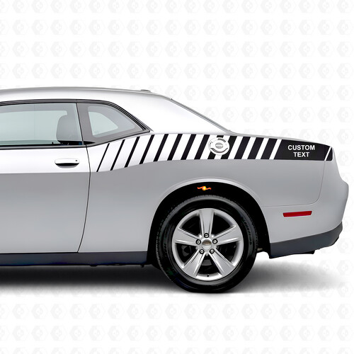 Custom Strobe Stripes Bedside Vinyl Decal Sticker for Dodge Challenger_1