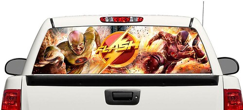 Flash & Reverse-Flash DC Comics Rear Window Vinyl Decal for Trucks