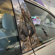 Black Bear Hunter Door Pillar Vinyl Decal Sticker_2