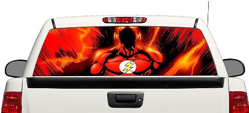 Flash DC Comics Rear Window Vinyl Decal for Trucks