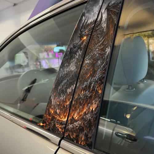 Demon Dragon Door Pillar Vinyl Decal Sticker