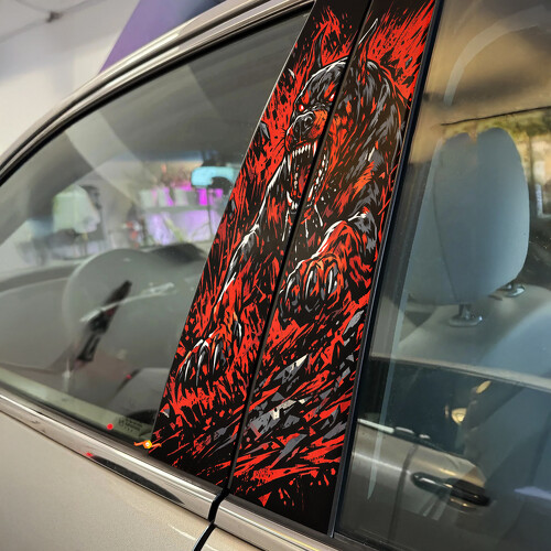 Furious Doberman Door Pillar Vinyl Decal Sticker_1
