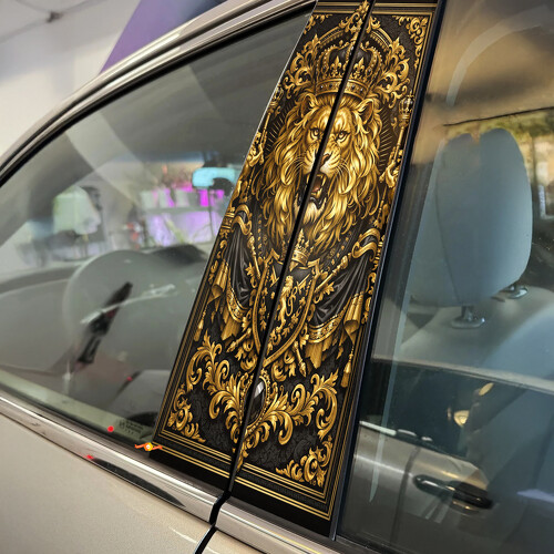 Golden Lion Door Pillar Vinyl Decal Sticker