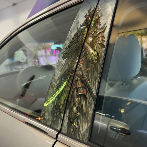 Praying Mantis Warrior Door Pillar Vinyl Decal Sticker_1