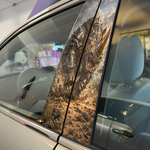 Raging Rhino Door Pillar Vinyl Decal Sticker_1