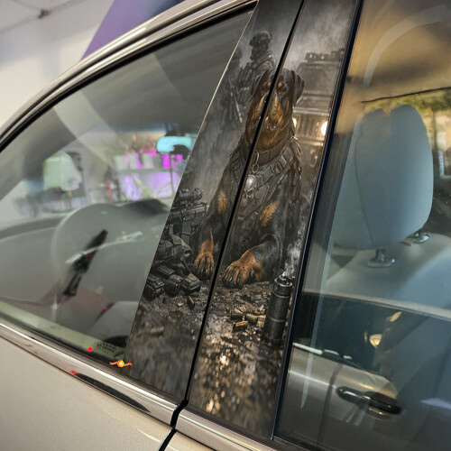 Rottweiler Guardian Door Pillar Vinyl Decal Sticker