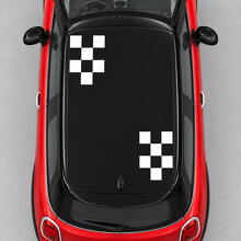 Checker Corners Roof Vinyl Decal Sticker for MINI Cooper 2014_2